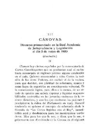 Cánovas. Discurso pronunciado en la Real Academia de Jurisprudencia y Legislación el día 3 de mayo de 1930. [2] / Adolfo Pons y Umbert | Biblioteca Virtual Miguel de Cervantes