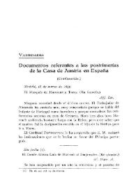 Documentos referentes a las postrimerías de la Casa de Austria en España [1699] (Continuación) / Príncipe Adalberto de Baviera y Gabriel Maura Gamazo | Biblioteca Virtual Miguel de Cervantes