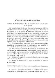 Convocatoria de premios (Gaceta de Madrid de los días 31 de julio y Iº y 2 de agosto de 1931) / Vicente Castañeda | Biblioteca Virtual Miguel de Cervantes