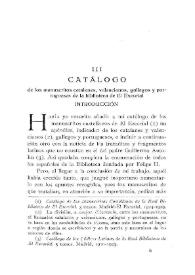 Catálogo de los manuscritos catalanes, valencianos, gallegos y portugueses de la biblioteca de El Escorial / Julián Zarco Cuevas | Biblioteca Virtual Miguel de Cervantes