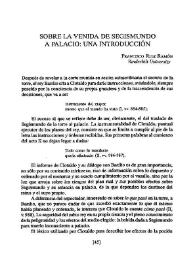Sobre la venida de Segismundo a Palacio : una introducción | Biblioteca Virtual Miguel de Cervantes
