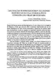 Anomalías sorprendentes y alusiones históricas en una comedia poco conocida de Vélez de Guevara | Biblioteca Virtual Miguel de Cervantes