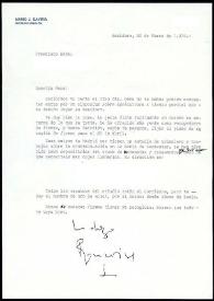 Carta de Mario J. Gaviria a Francisco Rabal. Benidorm, 20 de marzo de 1974 | Biblioteca Virtual Miguel de Cervantes