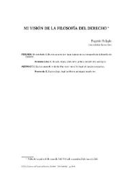 Mi visión de la filosofía del Derecho / Eugenio Bulygin | Biblioteca Virtual Miguel de Cervantes