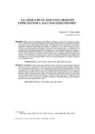 La lógica en el Derecho: grandes expectativas y algunas desilusiones / Juliano S.A.Maranhão | Biblioteca Virtual Miguel de Cervantes