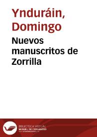 Nuevos manuscritos de Zorrilla | Biblioteca Virtual Miguel de Cervantes