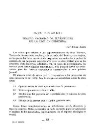Los títeres, Teatro Nacional de Juventudes de la Sección Femenina / por Felisa Sastre | Biblioteca Virtual Miguel de Cervantes