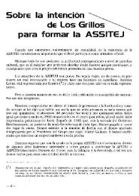 Sobre la intención de Los Grillos para formar la ASSITEJ / Los Grillos | Biblioteca Virtual Miguel de Cervantes