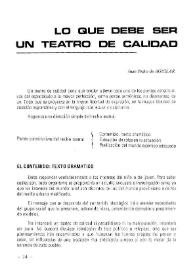 Lo que debe ser un teatro de calidad / Juan Pedro de Aguilar | Biblioteca Virtual Miguel de Cervantes
