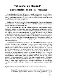 "El sueño de Bagdad" Comentarios sobre su montaje | Biblioteca Virtual Miguel de Cervantes