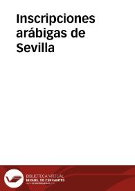 Inscripciones arábigas de Sevilla | Biblioteca Virtual Miguel de Cervantes