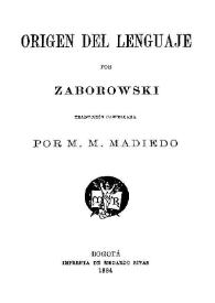 Origen del lenguaje / por Zaborowski | Biblioteca Virtual Miguel de Cervantes