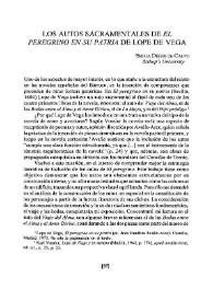 Los autos sacramentales de "El peregrino en su patria" de Lope de Vega / Emilia Inés Deffis | Biblioteca Virtual Miguel de Cervantes