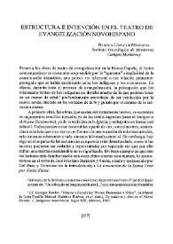 Estructura e intención en el teatro de evangelización novohispano / Blanca López de Mariscal | Biblioteca Virtual Miguel de Cervantes