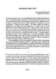 Segismundo, rey / Francisco Ruiz Ramón | Biblioteca Virtual Miguel de Cervantes