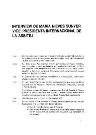 Interview de María Nieves Sunyer Vice-Presidenta Internacional de la ASSITEJ | Biblioteca Virtual Miguel de Cervantes