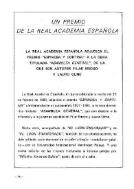 Un premio de la Real Academia Española | Biblioteca Virtual Miguel de Cervantes