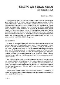 Teatro Am Stram Gram de Ginebra / Dominique Catton | Biblioteca Virtual Miguel de Cervantes