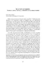 En el texto de Calderón. Teatro y crítica textual a próposito de "La vida es sueño" / Luis Iglesias Feijoo | Biblioteca Virtual Miguel de Cervantes