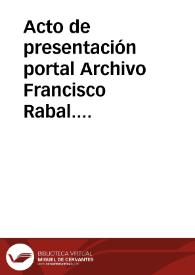 Acto de presentación portal Archivo Francisco Rabal. Álbum de fotos | Biblioteca Virtual Miguel de Cervantes