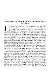 Más sobre la fuga frustrada de doña Juana la Loca / F. de Llanos y Torriglia | Biblioteca Virtual Miguel de Cervantes
