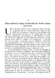 Más sobre la fuga frustrada de doña Juana la Loca / F. de Llanos y Torriglia | Biblioteca Virtual Miguel de Cervantes
