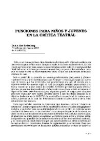 Funciones para niños y jóvenes en la crítica teatral / Ilse Rodember | Biblioteca Virtual Miguel de Cervantes