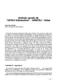 Artículo sacado de "ASTEJ-Información"- ASSITEJ-Suiza / Anne-Lise Prudat | Biblioteca Virtual Miguel de Cervantes