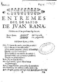 Entremes del de safio [sic] de Juan Rana | Biblioteca Virtual Miguel de Cervantes
