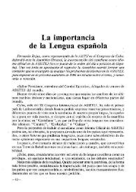 La importancia de la lengua española / Fernando Rojas | Biblioteca Virtual Miguel de Cervantes