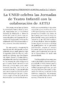 La UNED celebra las Jornadas de Teatro Infantil con la colaboración de AETIJ / Fernando Almena | Biblioteca Virtual Miguel de Cervantes