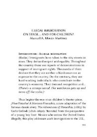 Illegal immigration, on stage... and for children? / Manuel A. Morán Martínez | Biblioteca Virtual Miguel de Cervantes