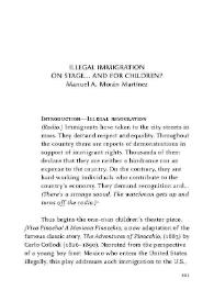 Illegal immigration, on stage... and for children? / Manuel A. Morán Martínez | Biblioteca Virtual Miguel de Cervantes