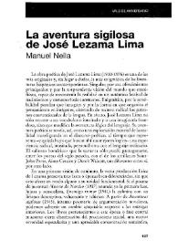 La aventura sigilosa de José Lezama Lima / Manuel Neila | Biblioteca Virtual Miguel de Cervantes