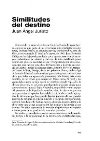 Similitudes del destino [Reseña] / Juan Ángel Juristo | Biblioteca Virtual Miguel de Cervantes