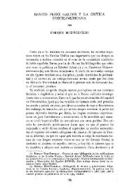 Benito Pérez Galdós y la crítica norteamericana / por Enrique Ruiz-Fornells | Biblioteca Virtual Miguel de Cervantes