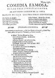 Las tres justicias en una / de Don Pedro Calderon de la Barca | Biblioteca Virtual Miguel de Cervantes