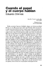 Cuando el papel y el cuerpo hablan / Eduardo Chirinos | Biblioteca Virtual Miguel de Cervantes