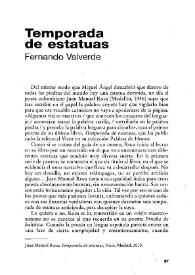Temporada de estatuas [Reseña] / Fernando Valverde | Biblioteca Virtual Miguel de Cervantes