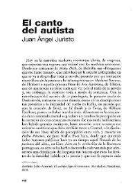 El canto del autista [Reseña] / Juan Ángel Juristo | Biblioteca Virtual Miguel de Cervantes
