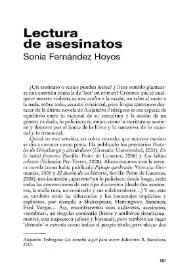 Lectura de asesinatos [Reseña] / Sonia Fernández Hoyos | Biblioteca Virtual Miguel de Cervantes