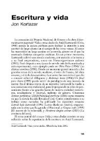 Escritura y vida [Reseña] / Jon Kortazar | Biblioteca Virtual Miguel de Cervantes
