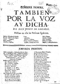 Tambien por la voz ay dicha / de don Joseph de Cañizares | Biblioteca Virtual Miguel de Cervantes