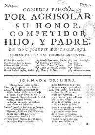 Por acrisolar su honor, competidor hijo, y padre / de don Joseph de Cañizares | Biblioteca Virtual Miguel de Cervantes