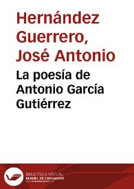 La poesía de Antonio García Gutiérrez | Biblioteca Virtual Miguel de Cervantes