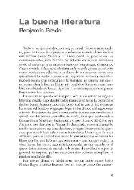 La buena literatura / Benjamín Prado | Biblioteca Virtual Miguel de Cervantes