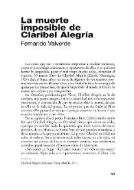 La muerte imposible de Claribel Alegría [Reseña] / Fernando Valverde | Biblioteca Virtual Miguel de Cervantes
