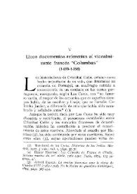 Unos documentos referentes al vicealmirante francés "Columbus" (1485-1488) / Antonio de la Torre | Biblioteca Virtual Miguel de Cervantes