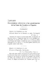 Documentos referentes a las postrimerías de la Casa de Austria en España [1700] (Continuación) / Príncipe Adalberto de Baviera y Gabriel Maura Gamazo | Biblioteca Virtual Miguel de Cervantes