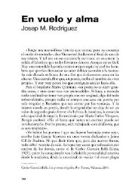 En vuelo y alma [Reseña] / Josep M. Rodríguez | Biblioteca Virtual Miguel de Cervantes